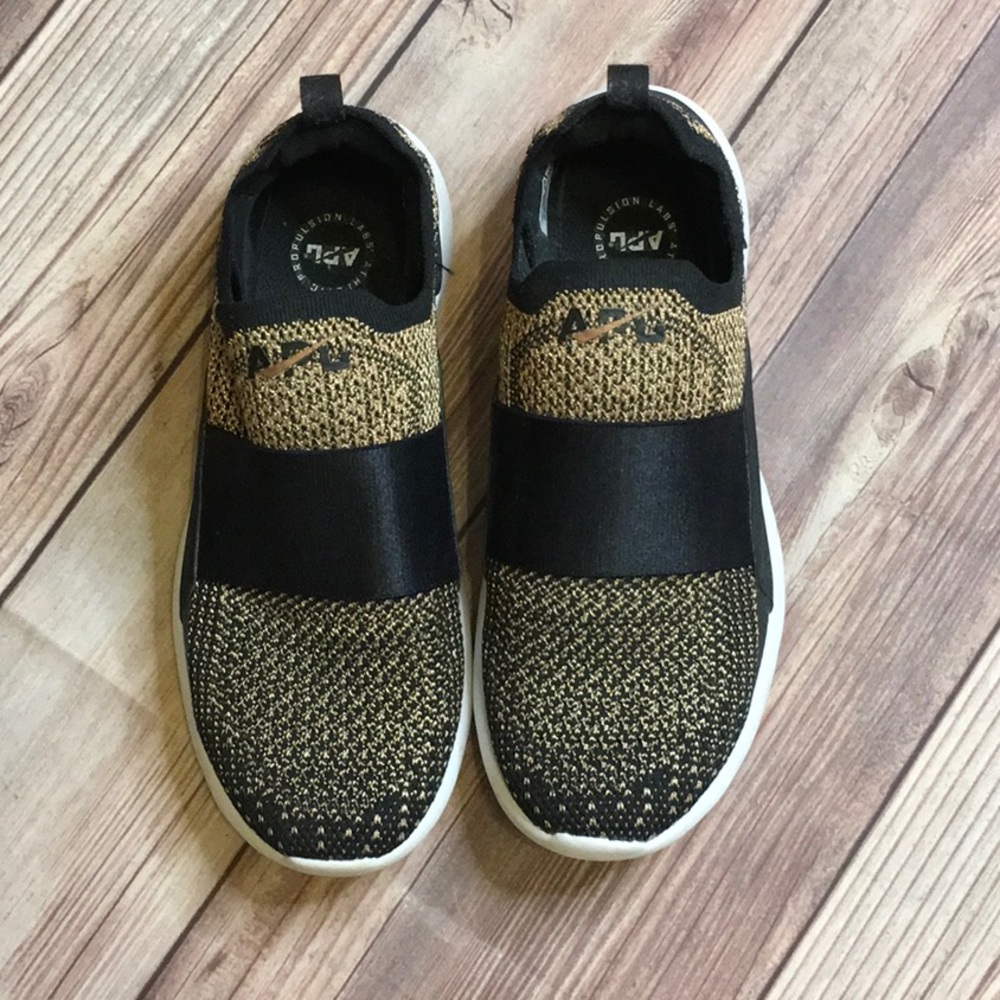 APL x Lululemon Techloom Bliss Sneakers in Black and Rose Gold Metallic